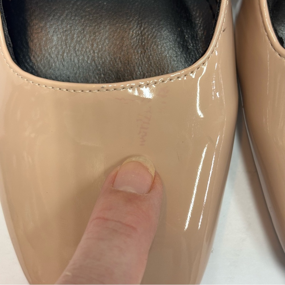 Zara Nude Patent Leather Multi-Strap Block Heel Square Toe Mary Jane’s Sz 8/EU38 - Picture 12 of 14